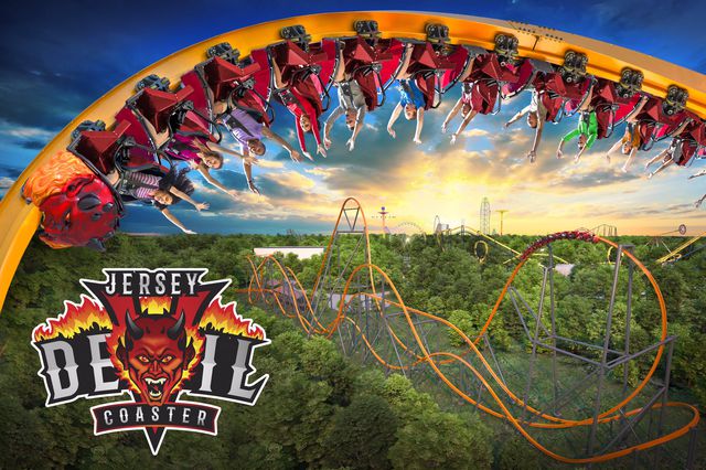This is a rendering of the 'Jersey Devil' roller coaster at Six Flags Great Adventure.